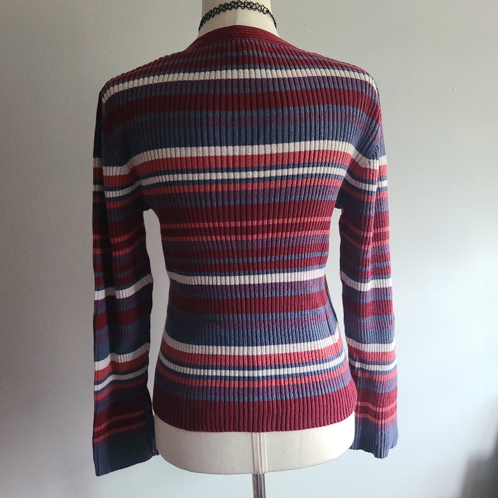 Y2k Era Ribbed Long Sleeve Top L - Picture 3 of 5